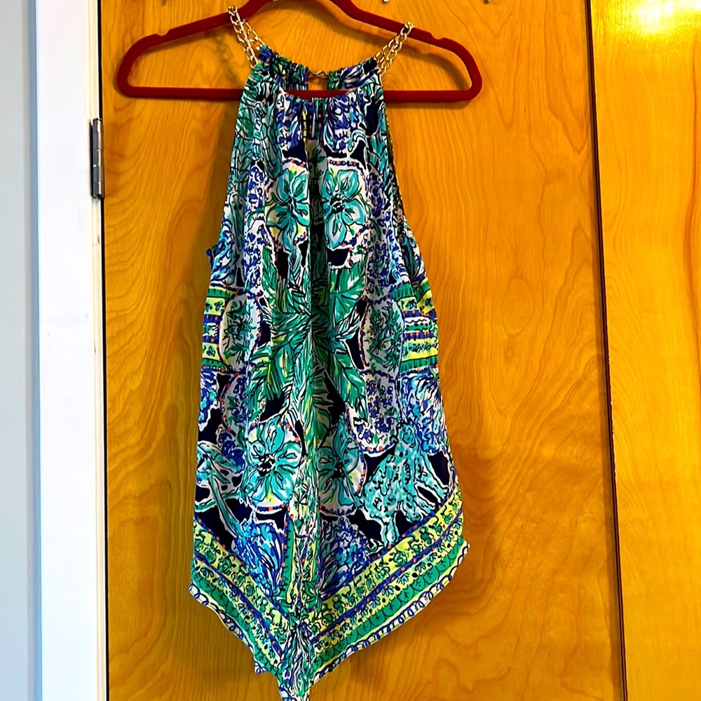 100% silk Lily Pulitzer size M chain neck tank top